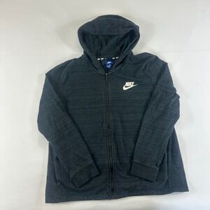 Nike Youth XL Full Zip Hoodie Therma Fit Charcoal‎ Black